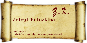 Zrinyi Krisztina névjegykártya
