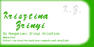 krisztina zrinyi business card